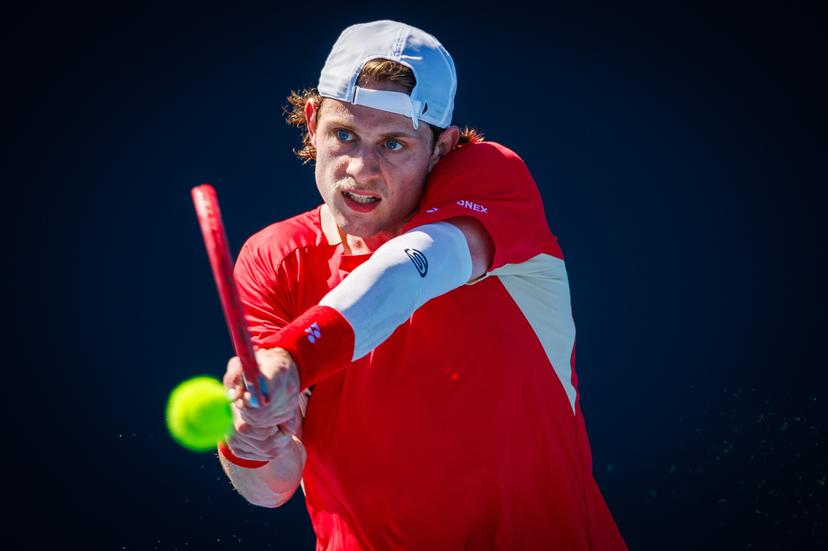 Belgian Zizou Bergs pictured during a tennis match between Argentina's Diaz Acosta and Belgian Bergs, in the first round of the men's singles at the 'Australian Open' Grand Slam tennis tournament, Tuesday 14 January 2025 in Melbourne Park, Melbourne, Australia. The 2025 edition of the Australian Grand Slam takes place from January 12th to January 26th. Bergs lost 6-7, 6-4, 1-6, 6-3, 6-4. BELGA PHOTO PATRICK HAMILTON