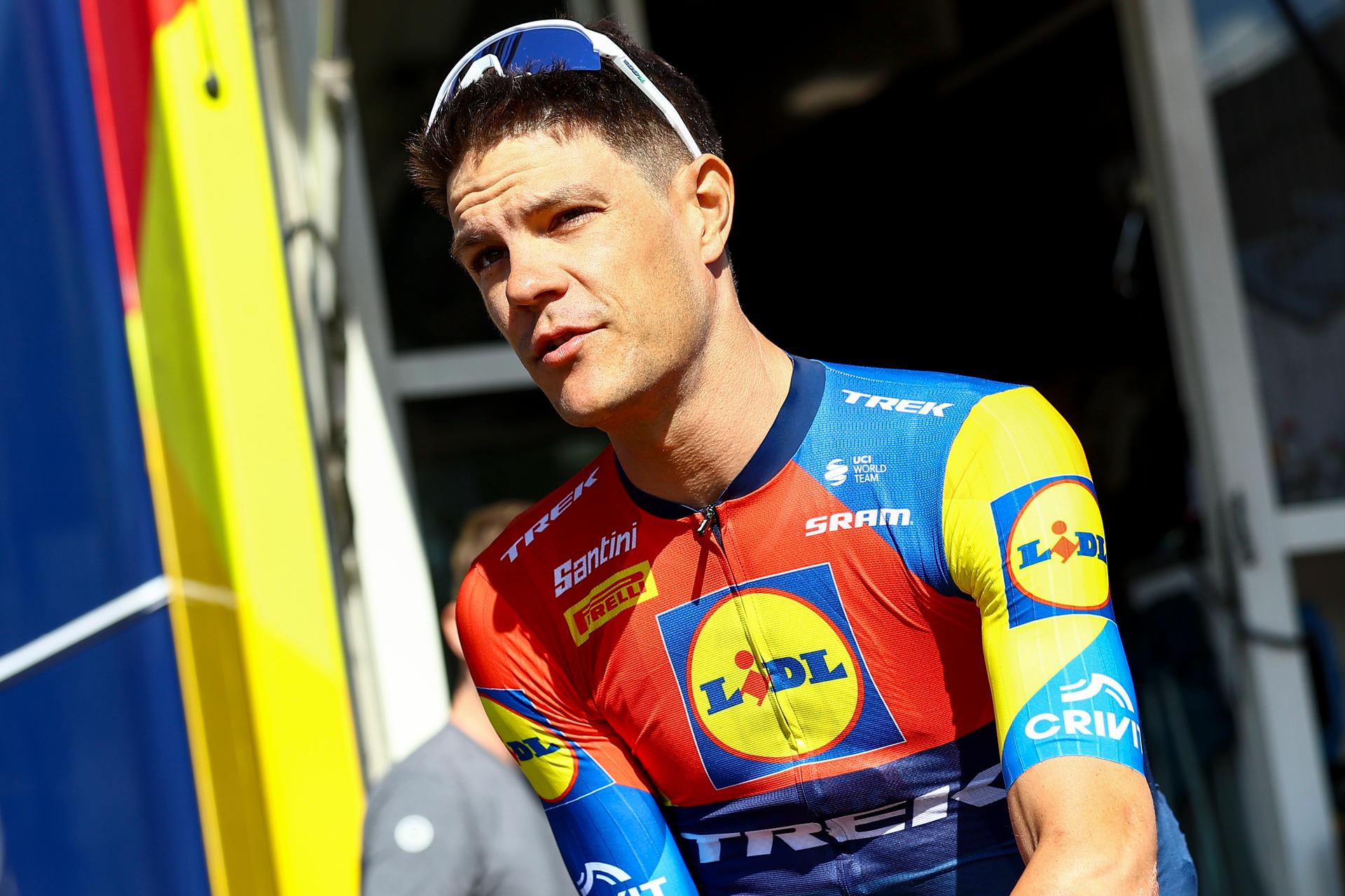 Belgian Jasper Stuyven of Lidl-Trek pictured ahead of a training of Lidl Trek team ahead of the 2025 Tour de France cycling race, in Lille, France, on Thursday 03 July 2025. The 112th edition of the Tour de France starts on Saturday 5 July in Lille, France, and will finish in Paris, France on the 27th of July. BELGA PHOTO DAVID PINTENS