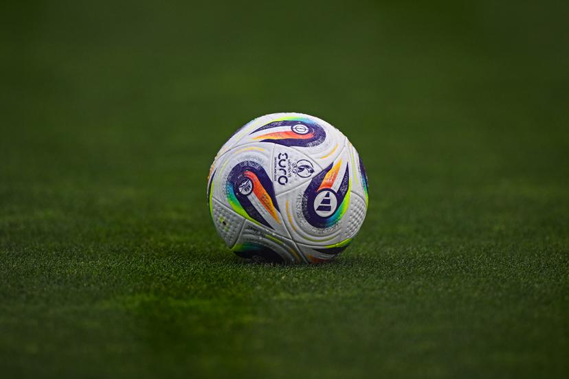 Illustration picture of the official match ball prior to the women's UEFA Euro 2025 match between Belgium and Italy at Stade de Tourbillon on July 3, 2025 in Sion, Switzerland. (Photo by Baptiste Fernandez/Icon Sport) BENELUX ONLY