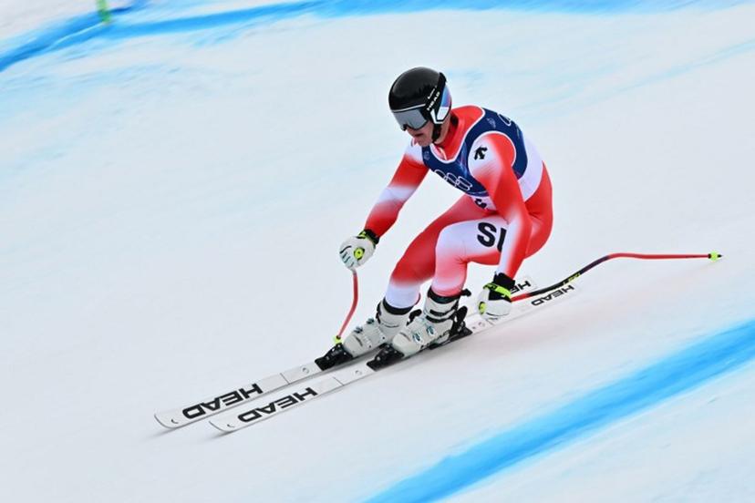 Switzerland's Franjo von Allmen takes part in  the third official training for the men's alpine skiing event ahead of the Milano Cortina 2026 Winter Olympic Games at the Stelvio Ski Centre in Bormio (Valtellina) on February 6, 2026.  Fabrice COFFRINI / AFP