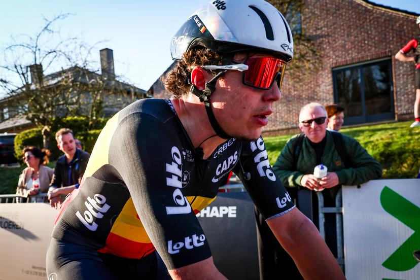 Belgian Arnaud De Lie of Lotto Cycling Team pictured after the 'Nokere Koerse' one day cycling race for men elite, 188.1 km from Deinze to Nokere, on Wednesday 19 March 2025. BELGA PHOTO DAVID PINTENS