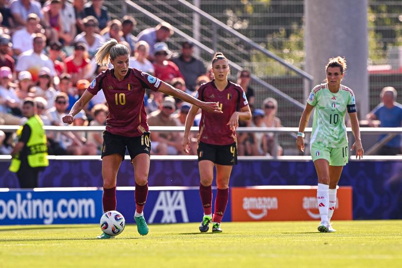 Justine VANHAEVERMAET of Belgium during the women's UEFA Euro 2025 match between Belgium and Italy at Stade de Tourbillon on July 3, 2025 in Sion, Switzerland. (Photo by Baptiste Fernandez/Icon Sport) BELGIUM ONLY