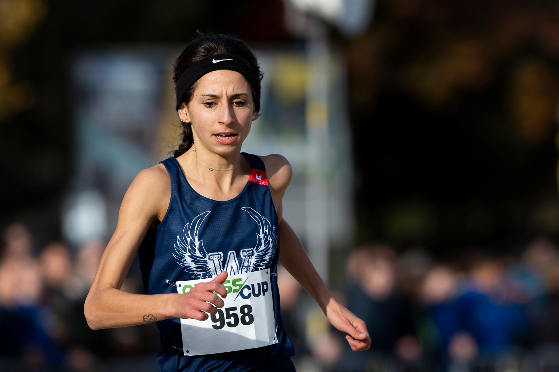 Belgian Chloe Herbiet pictured in action during the women's race at the Mol crosscup athletics event, the second stage of the CrossCup competition, Sunday 07 November 2021 in Mol. BELGA PHOTO KRISTOF VAN ACCOM
