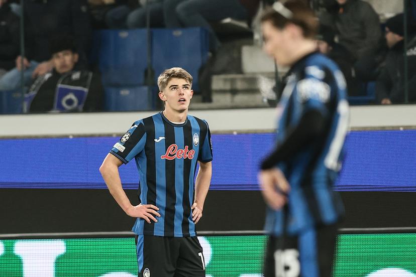 Atalanta's Charles De Ketelaere looks dejected during a soccer game between Italian Atalanta BC Bergamo and Belgian Club Brugge KV, on Tuesday 18 February 2025 in Bergamo, Italy, the return leg of the Knockout phase play-offs of the UEFA Champions League competition. BELGA PHOTO BRUNO FAHY