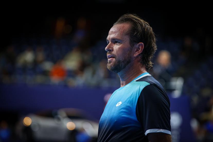 Belgian Xavier Malisse pictured during the men's round of 16 match between French Guinard and Canadian Auger-Aliassime, at the European Open Tennis ATP tournament, in Antwerp, Thursday 20 October 2022. BELGA PHOTO DAVID PINTENS