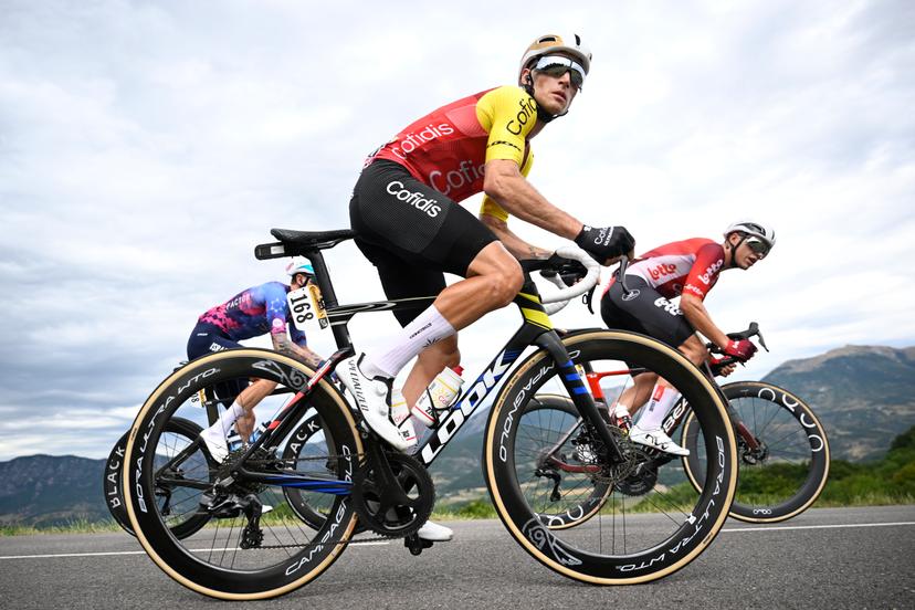 French Damien Touze of Cofidis pictured in action during stage 17 of the 2025 Tour de France cycling race, from Bollene to Valence (161km), on Wednesday 23 July 2025 in France. The 112th edition of the Tour de France starts on Saturday 5 July in Lille, France, and will finish in Paris, France on the 27th of July.   BELGA PHOTO JASPER JACOBS