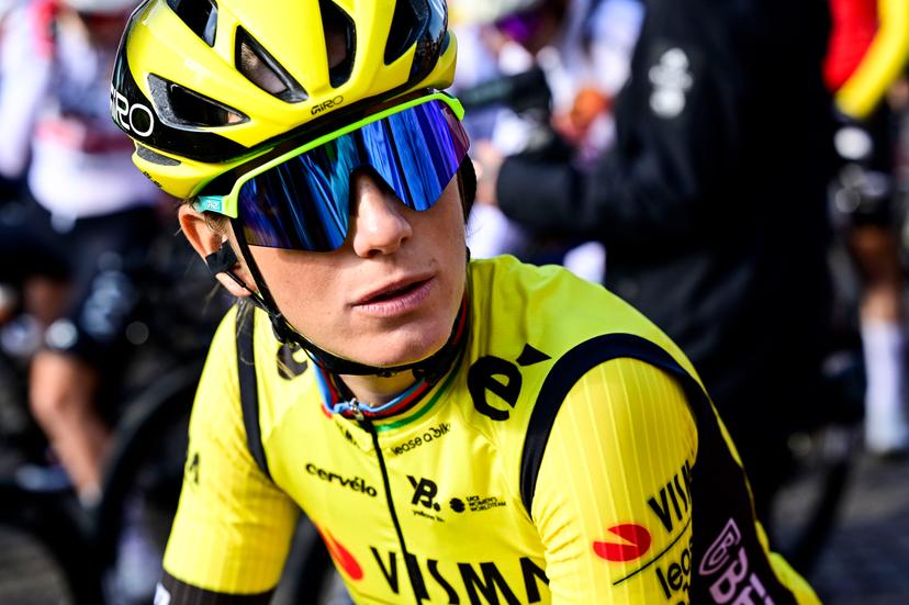 French Pauline Ferrand Prevot of Team Visma-Lease a Bike pictured at the start of the women elite 'Amstel Gold Race' one day cycling race, 157,4 km from Maastricht to Valkenburg, The Netherlands, Sunday 20 April 2025. BELGA PHOTO DIRK WAEM