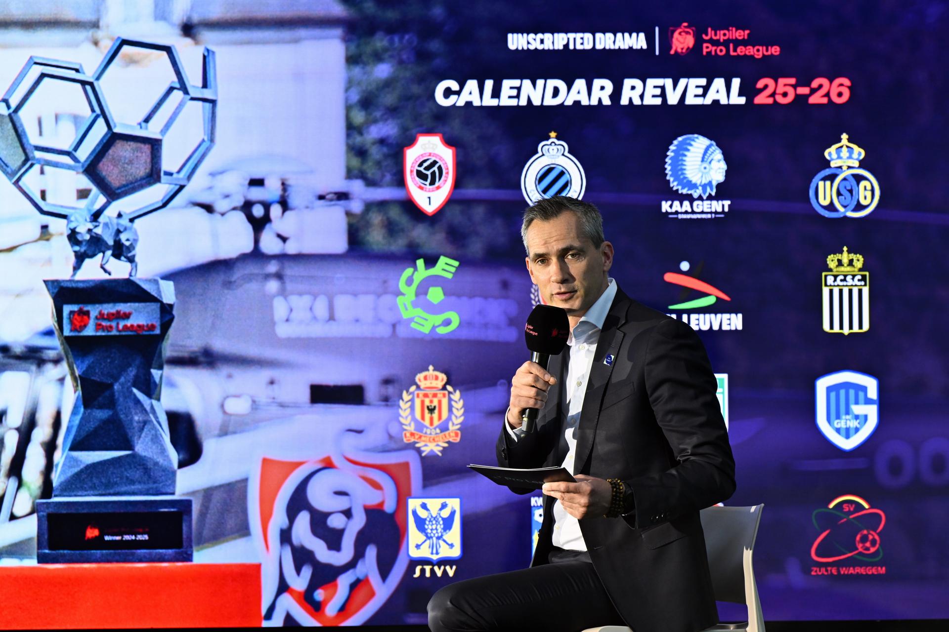 Pro League CEO Lorin Parys pictured during the presentation of the Pro League calendar for the 2025-2026 soccer season, Friday 20 June 2025, in Diegem. BELGA PHOTO ERIC LALMAND