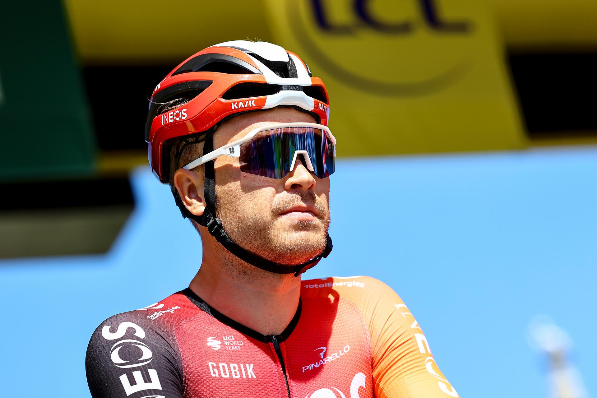 Norwegian Tobias Foss pictured at the start of stage six of the 2025 Tour de France cycling, from Bayeux to Vire Normandie (201 km), on Thursday 10 July 2025 in France. The 112th edition of the Tour de France starts on Saturday 5 July in Lille, France, and will finish in Paris, France on the 27th of July. BELGA PHOTO DAVID PINTENS