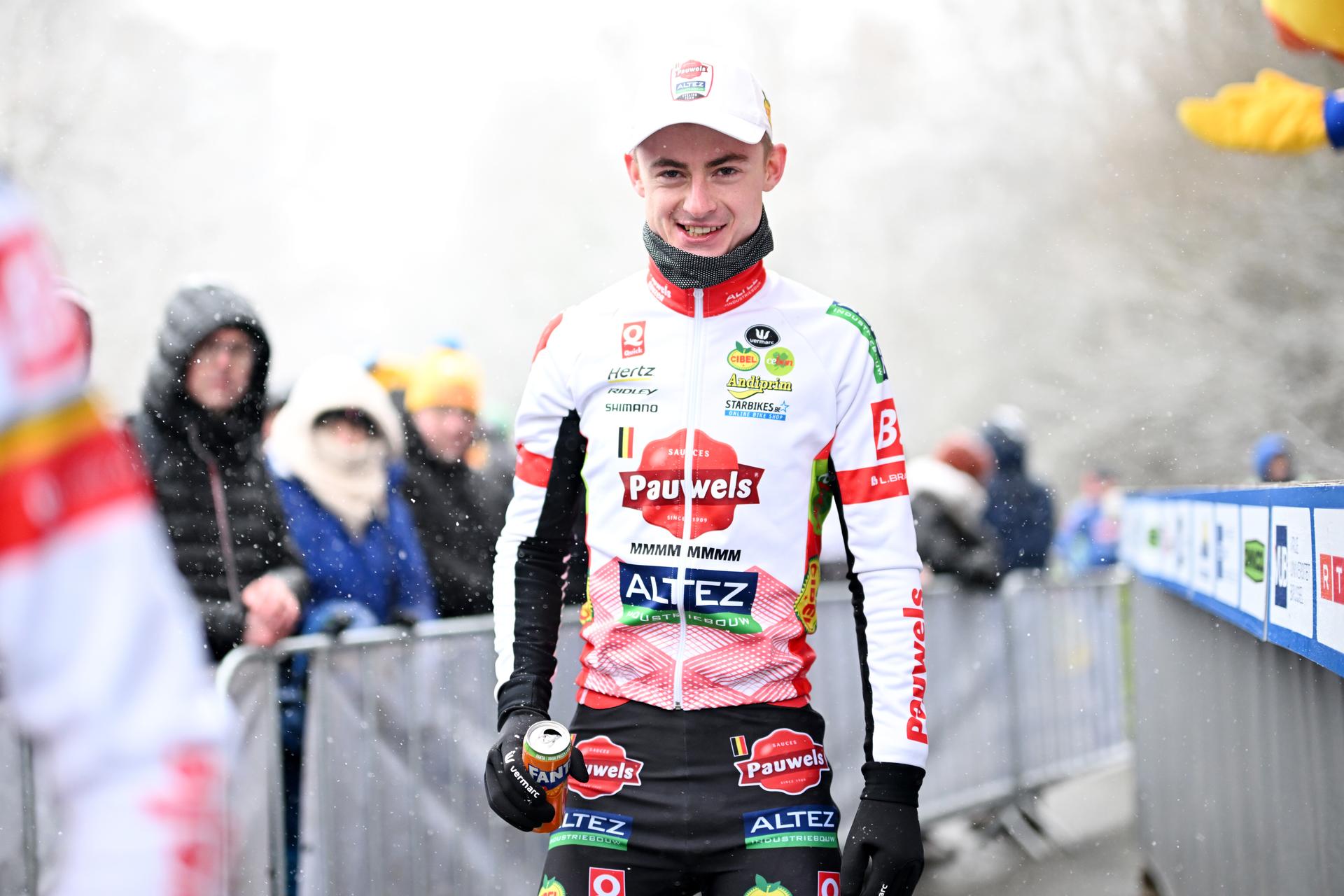 Belgian Gerben Kuypers is pictured after the men elite race of the 'Brussels Universities' cyclocross cycling event, stage 8/8 in the 'X20 Badkamers Trofee' competition, Sunday 15 February 2026 in Brussels, Belgium. BELGA PHOTO MAARTEN STRAETEMANS