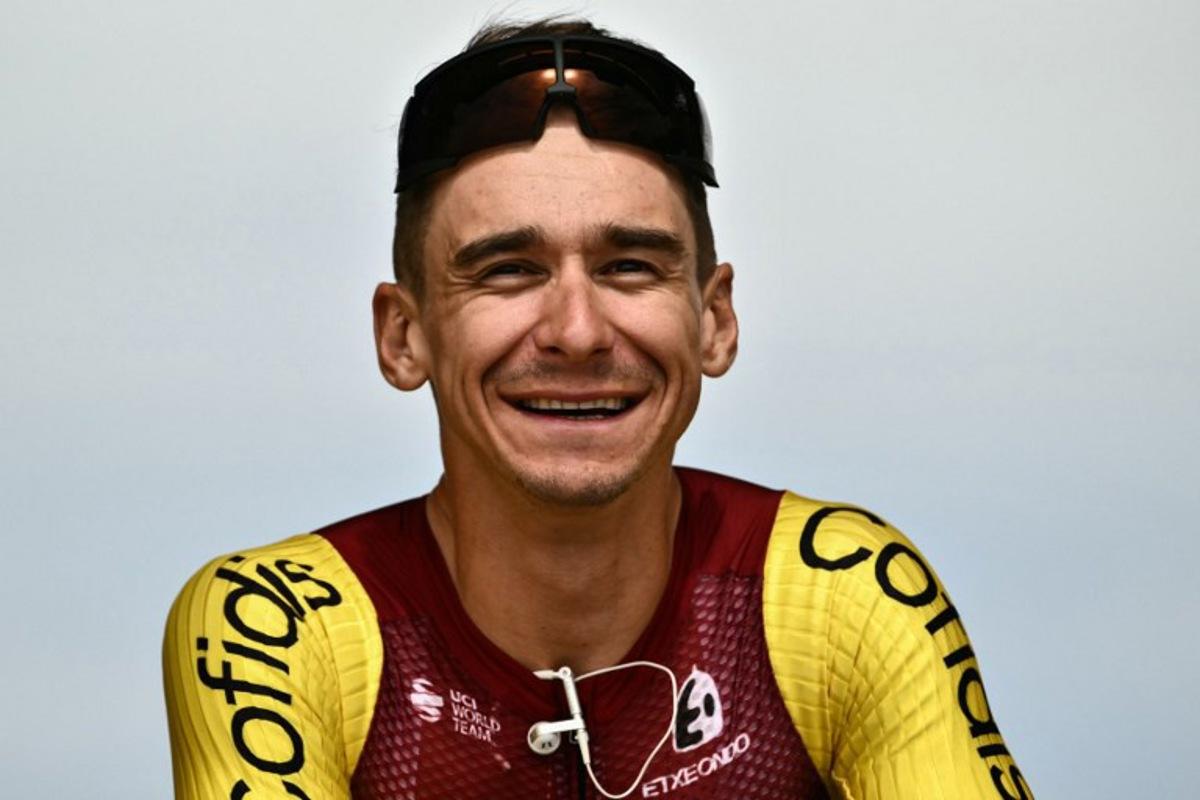 Cofidis team's French rider Bryan Coquard awaits the start of the 1st stage of the 112th edition of the Tour de France cycling race, 184.9 km starting and finishing in Lille Metropole, northern France, on July 5, 2025.  Marco BERTORELLO / AFP