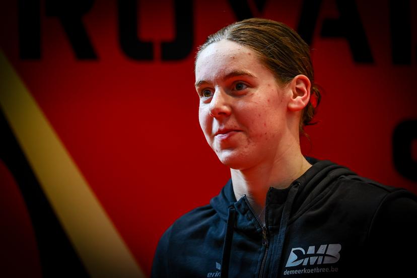 Belgian swimmer Roos Vanotterdijk pictured after winning the 50m backstroke race during the Open Belgian Swimming Championships 2025 (25-27/04), in Antwerp, on Friday 25 April 2025. BELGA PHOTO DAVID PINTENS