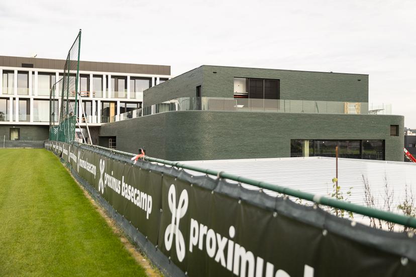 The new building of Proximus Basecamp pictured during a training session of the Belgian national women's team the Red Flames, in Tubize, Monday 18 October 2021. BELGA PHOTO JAMES ARTHUR GEKIERE