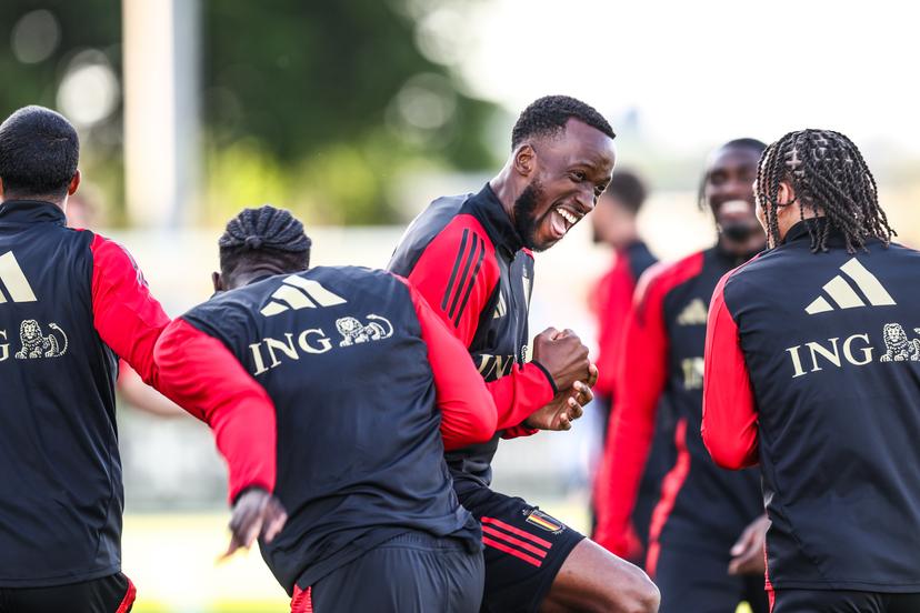 Belgium's Dodi Lukebakio pictured during a training session of Belgian national soccer team the Red Devils, Monday 02 June 2025, in Tubize. The team is preparing for the World Cup 2026 qualifier games against North-Macedonia (6 June) and Wales (9 June). BELGA PHOTO BRUNO FAHY