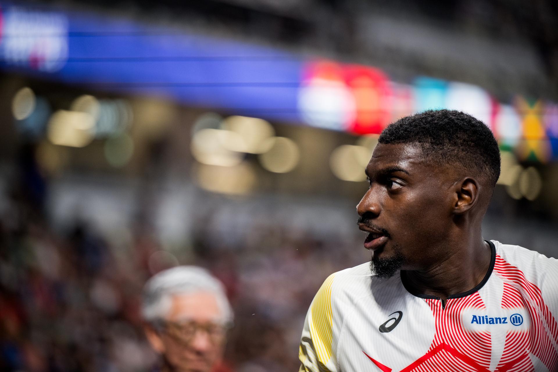Belgian Elie Bacari looks dejected after the 110m Hurdles men, at the World Athletics Championships in Tokyo, Japan, on Monday 15 September 2025. The outdoor Worlds are taking place from 13 to 21 September. BELGA PHOTO JASPER JACOBS