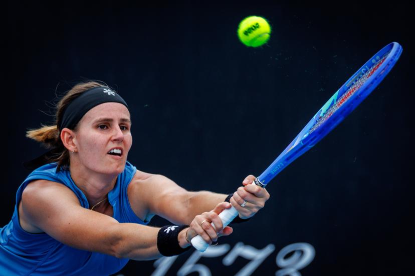 Belgium's Greet Minnen pictured in action during a third round qualifying match against Poland's Linda Klimovicova in the women singles at the Australian Open, Melbourne Park, Melbourne on Thursday 15 January 2026.  BELGA PHOTO PATRICK HAMILTON  --- BENELUX ONLY   ---