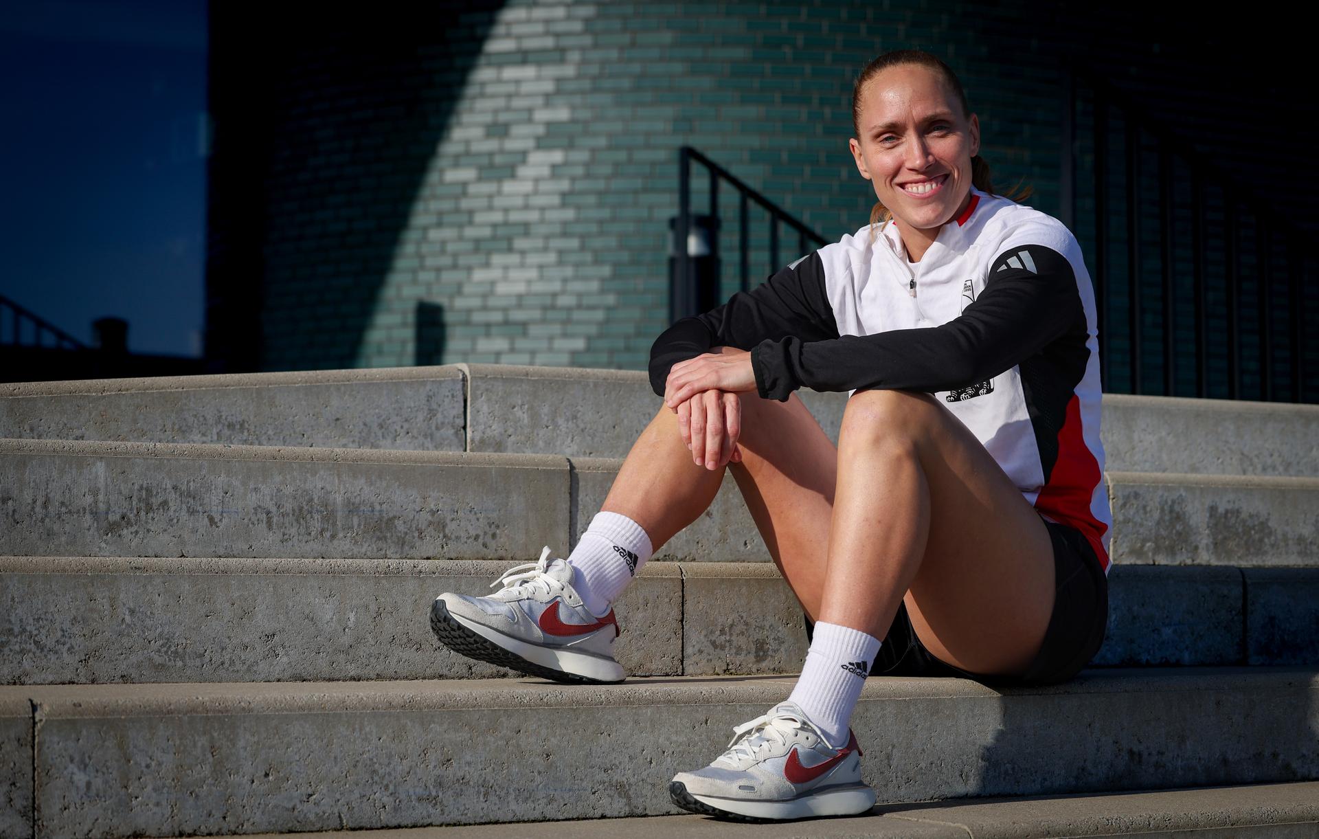 Belgium's Janice Cayman poses for the photographer at a press conference of Belgium's national women's soccer team the Red Flames, on Thursday 26 February 2026 in Tubize. The team is preparing for two games against Israel next week, in the qualifiers for the 2027 FIFA Women's World Cup. BELGA PHOTO VIRGINIE LEFOUR