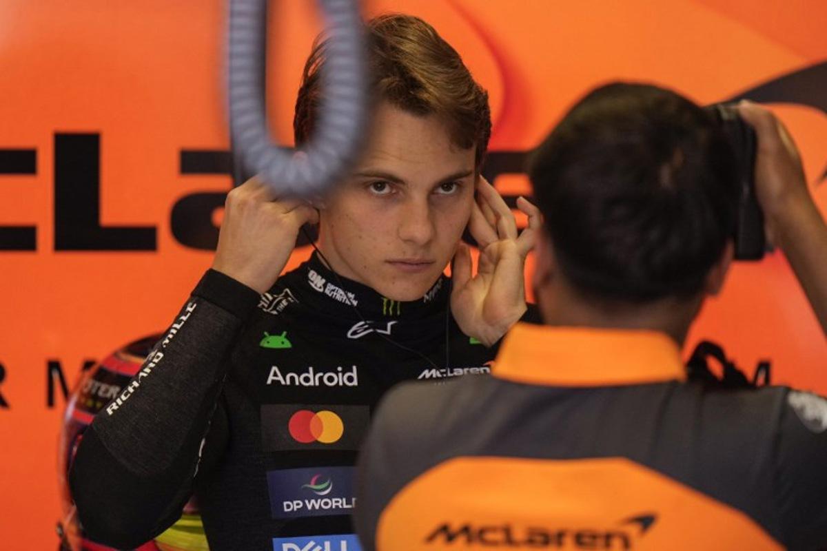 McLaren's Australian driver Oscar Piastri gets ready in the box before a qualifying session for the 2025 Emilia Romagna Formula One Grand Prix at the Imola autodrome in Imola, on May 17, 2025.   Luca Bruno / POOL / AFP