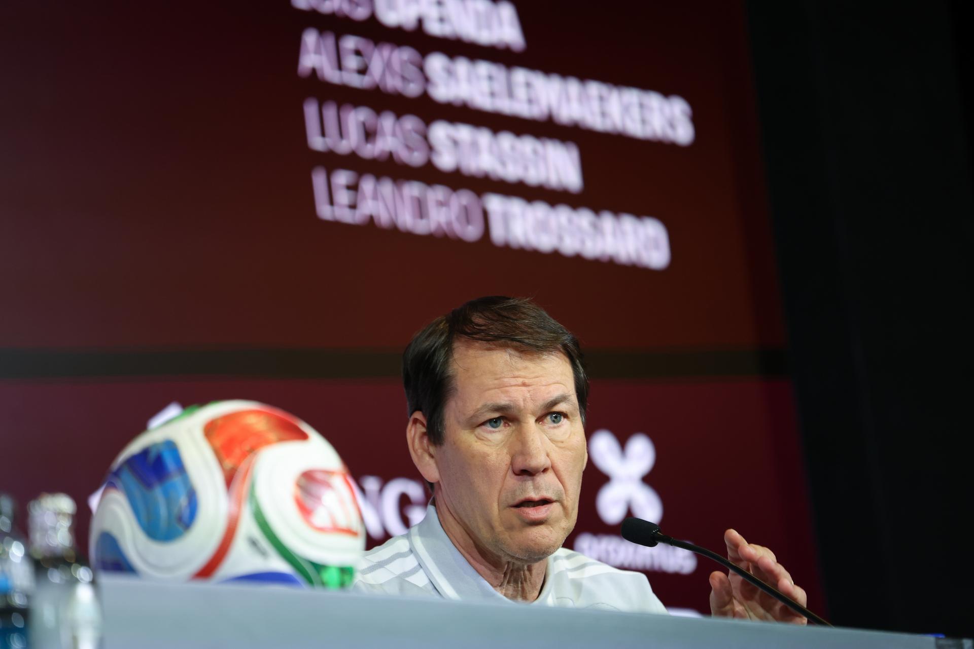 Belgium's head coach Rudi Garcia pictured during a press conference of the Red Devils, the Belgian national soccer team, in Tubize on Friday 20 March 2026. The team is preparing for its friendly games against the United States and Mexico. These games are preparation games of the 2026 World Cup. BELGA PHOTO BRUNO FAHY