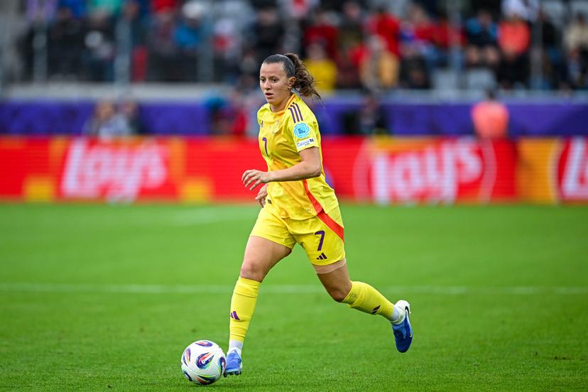 Hannah EURLINGS of Belgium during the women's UEFA Euro 2025 match between Spain and Belgium at Stockhorn Arena on July 7, 2025 in Thun, Switzerland. (Photo by Baptiste Fernandez/Icon Sport) BELGIUM ONLY