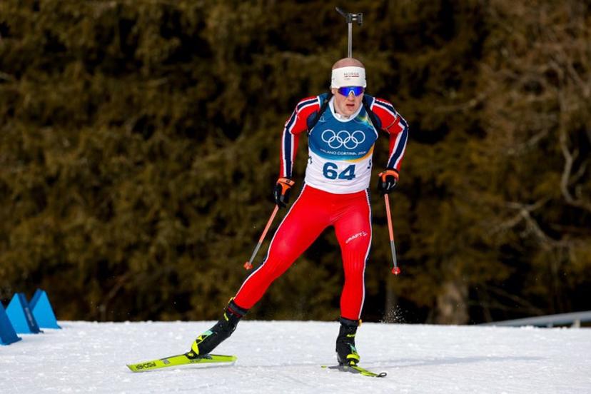 Norway's Johannes Dale-Skjevdal competes in the men's biathlon 10km sprint event during the Milano Cortina 2026 Winter Olympic Games at the Anterselva Biathlon Arena (Sudtirol Arena) in Anterselva (Val Pusteria) on February 13, 2026.  Odd ANDERSEN / AFP