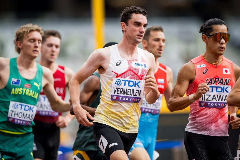 Belgian Jochem Vermeulen pictured in action during the 1500m men, Heats, in the World Athletics Championships in Tokyo, Japan, on Sunday 14 September 2025. The outdoor Worlds are taking place from 13 to 21 September. BELGA PHOTO JASPER JACOBS