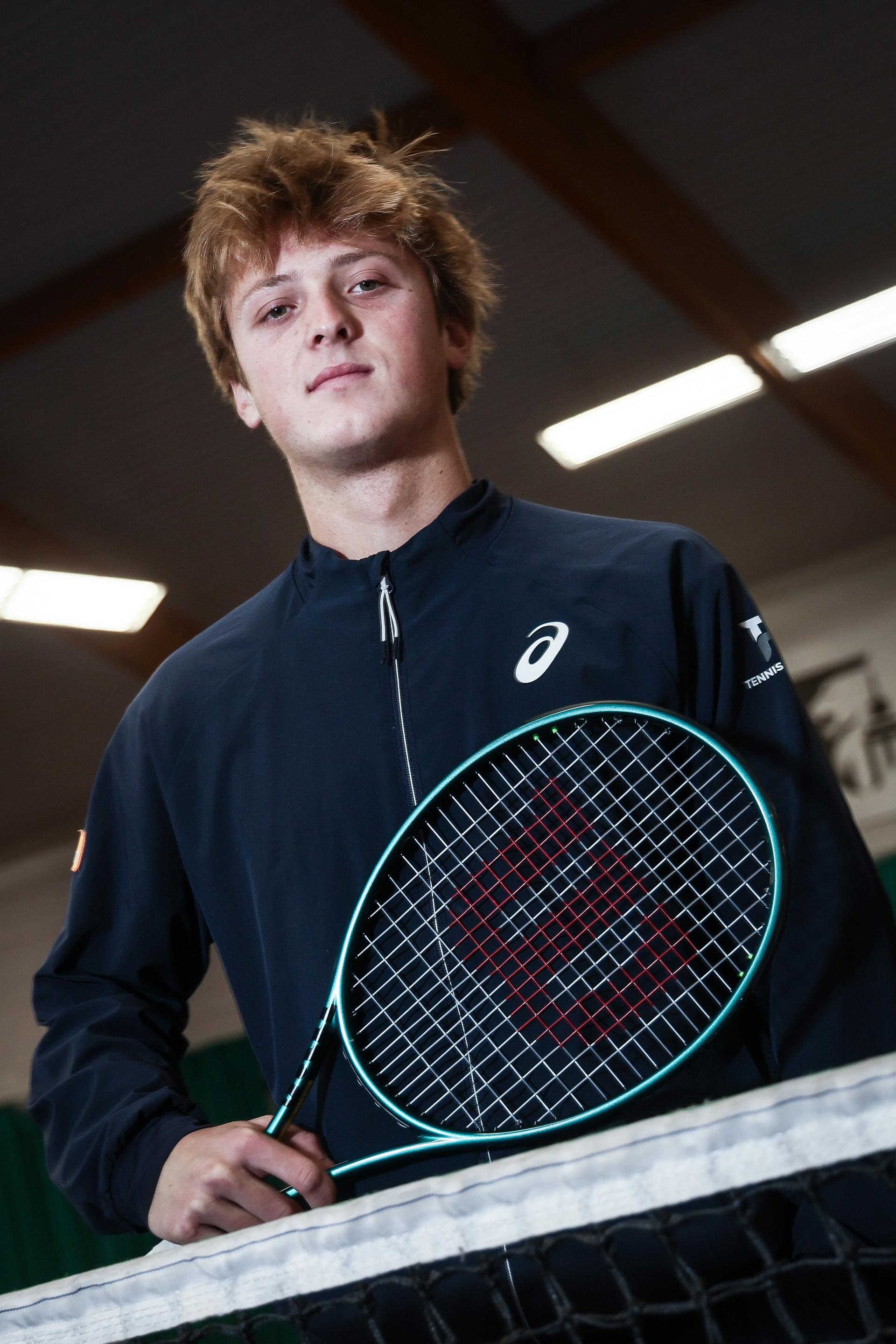 Belgian tennis player Jack Loge poses for the photographer at a press conference of Tennis Padel Pickleball Wallonie-Bruxelles, in Huy, on Friday 19 December 2025. BELGA PHOTO BRUNO FAHY