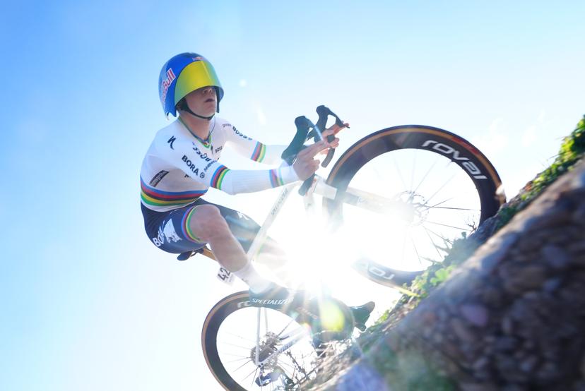 Belgian Remco Evenepoel of Red Bull-BORA-hansgrohe pictured in action during stage 2 of the 2026 Volta Comunitat Valenciana, Tour of Valencia cycling race, a time-trial from Carlet to Alginet (17,5 km), on Thursday 05 February 2026 in Spain. The race takes place from 4 to 8 February and runs through the three provinces of the Valencian Community. BELGA PHOTO JOMA GARCIA