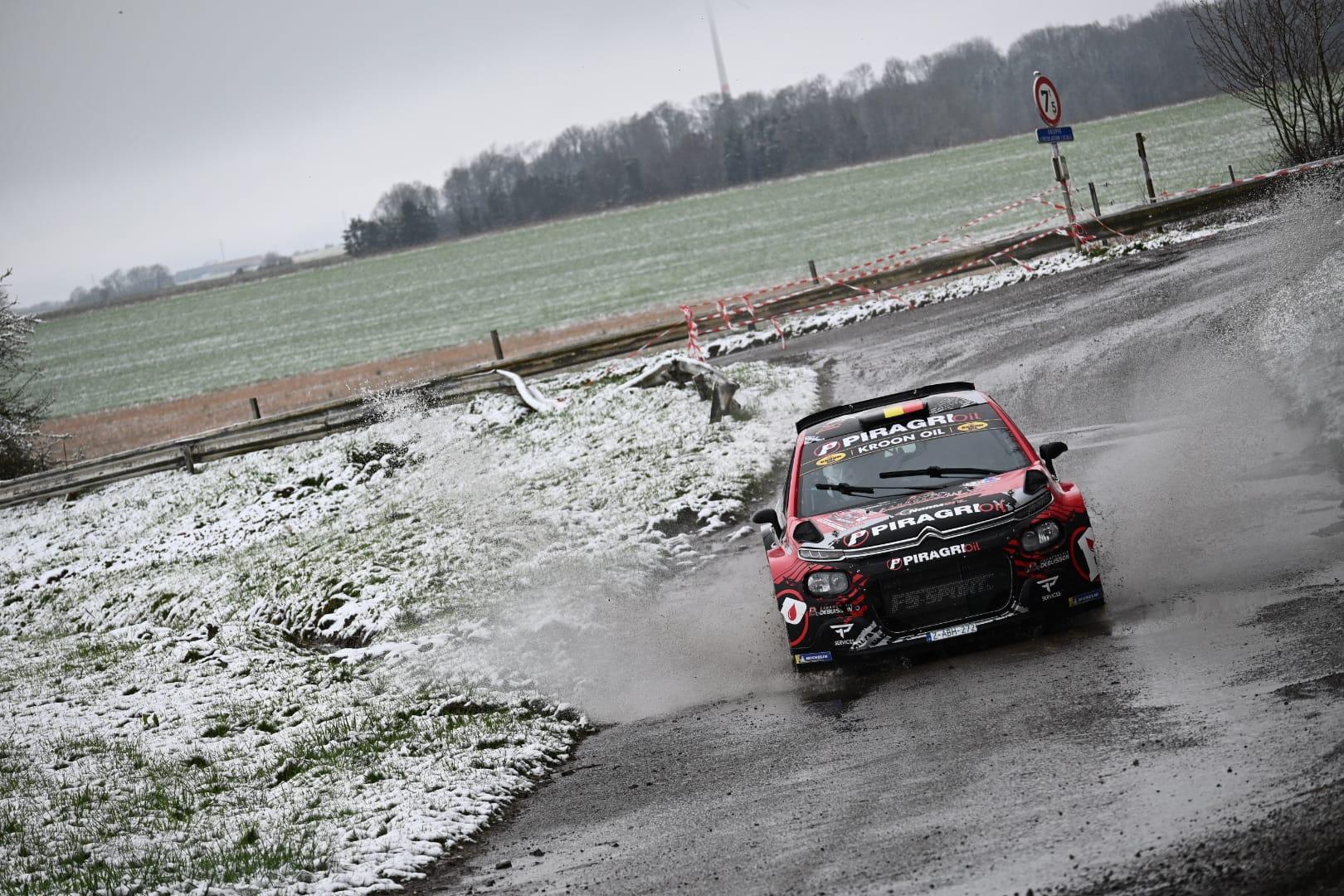 ATTENTION EDITORS - HANDOUT PICTURES - EDITORIAL USE ONLY - MANDATORY CREDIT 'BRC'   This handout picture distributed on Saturday 14 March 2026 by BRC shows Bastien Rouard and Dimitri Debuisson during the Rallye des Ardennes in Dinant, Belgium.    Belga and Belga editorial board decline all responsability regarding the content of this picture. PHOTO HANDOUT BRC