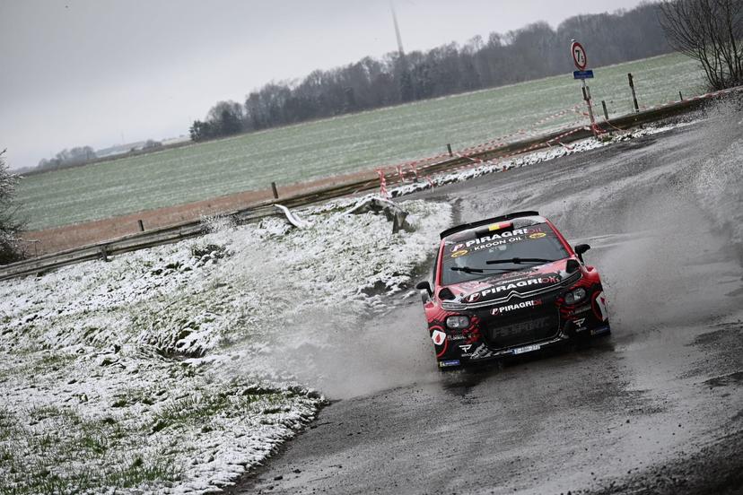 ATTENTION EDITORS - HANDOUT PICTURES - EDITORIAL USE ONLY - MANDATORY CREDIT 'BRC'   This handout picture distributed on Saturday 14 March 2026 by BRC shows Bastien Rouard and Dimitri Debuisson during the Rallye des Ardennes in Dinant, Belgium.    Belga and Belga editorial board decline all responsability regarding the content of this picture. PHOTO HANDOUT BRC