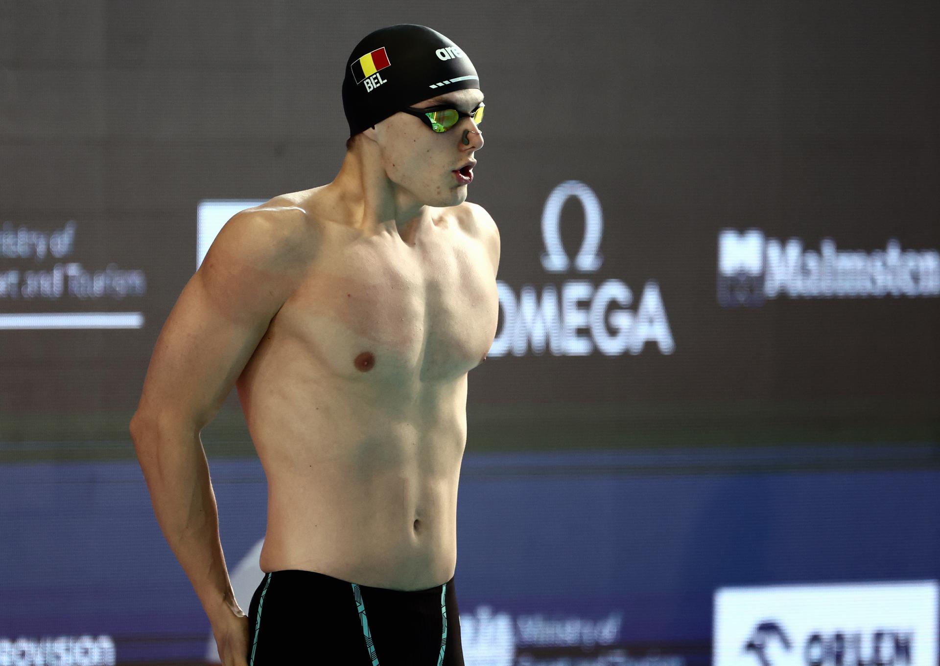 Belgian Noah Verreth pictured during the Men's 50m Backstroke at the European Aquatics Short Course Swimming Championships in Lublin, Poland, on Saturday 06 December 2025. BELGA PHOTO NIKOLA KRSTIC