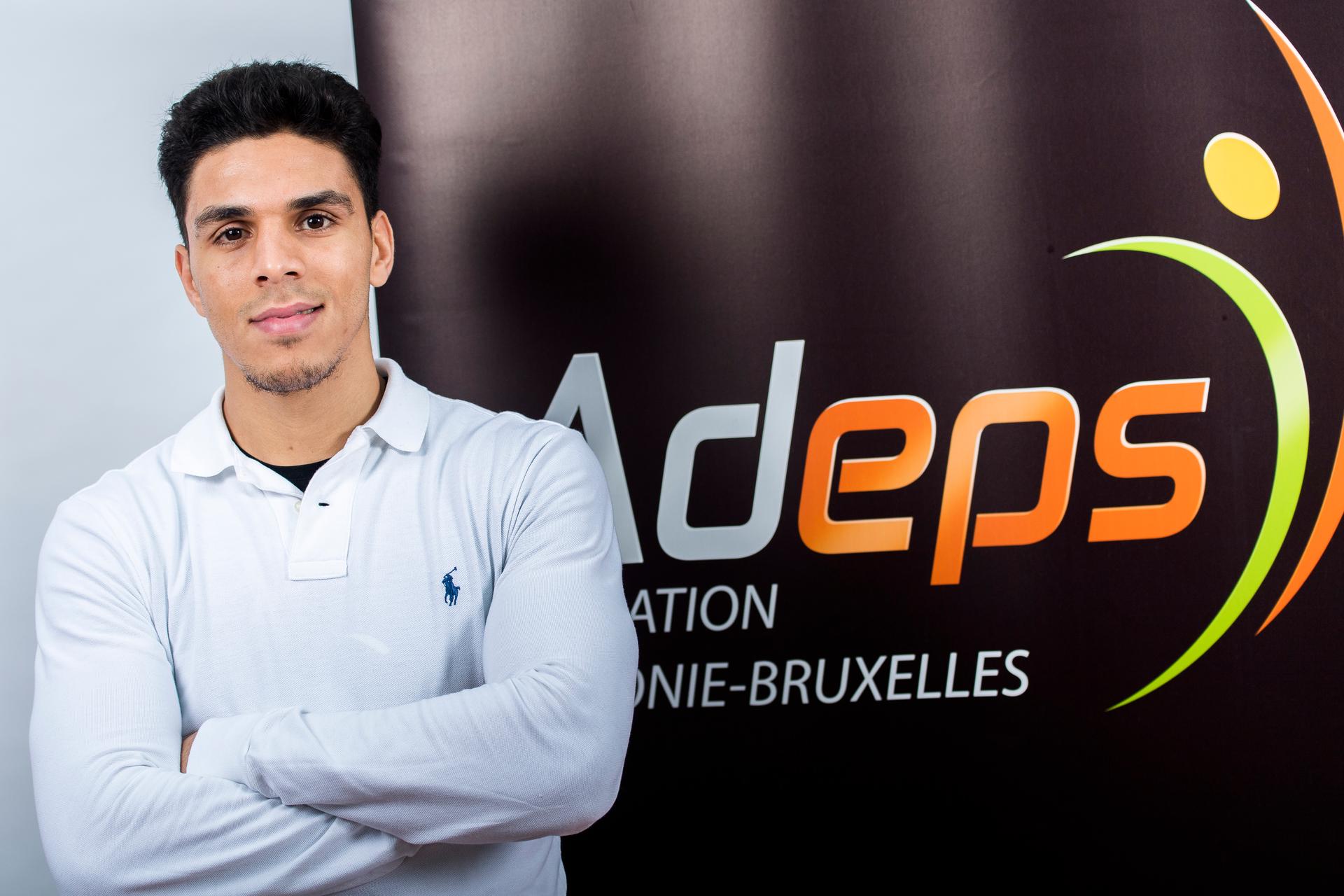 Belgian boxer Anas Messaoudi pictured during a contract signing of sportswomen and 'men with Adeps, the sports ministry of the Federation Wallonia - Brussels in on Thursday 20 December 2018 in Brussels. BELGA PHOTO LAURIE DIEFFEMBACQ