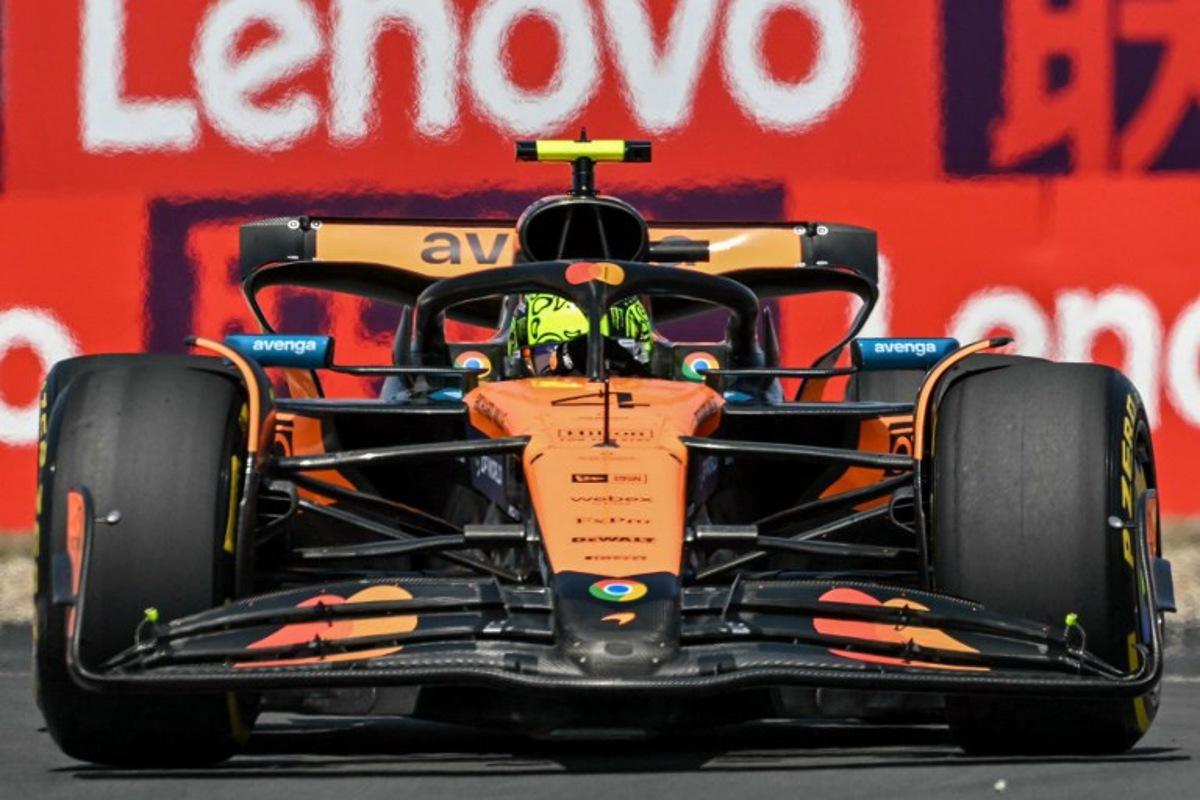 McLaren's British driver Lando Norris drives during the first practice session of the Formula One Chinese Grand Prix at the Shanghai International Circuit in Shanghai on March 21, 2025.  GREG BAKER / AFP