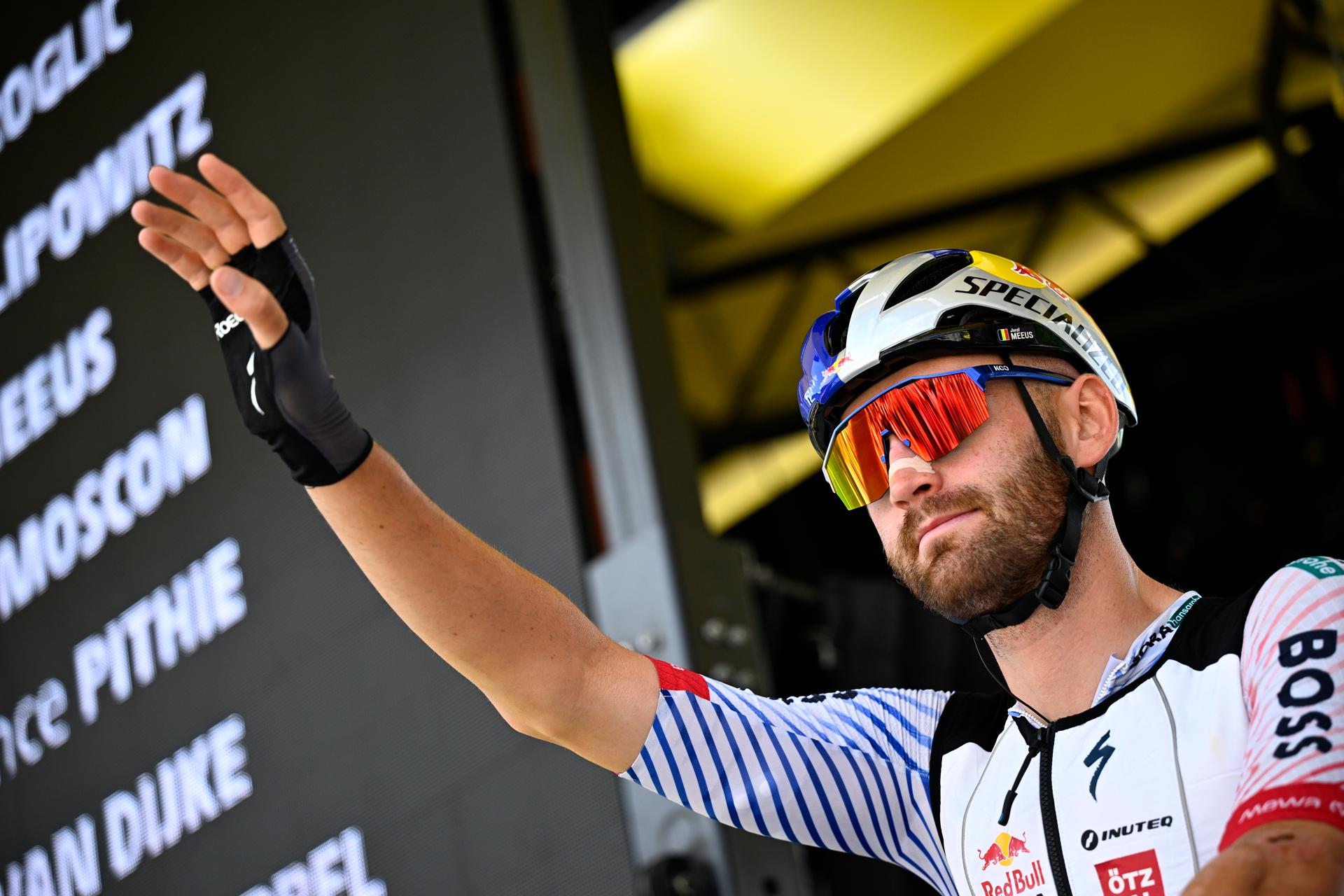 Belgian Jordi Meeus of RedBull-BORA-hansgrohe pictured at the start of stage 19 of the 2025 Tour de France cycling race, from Albertville to La Plagne (130km), on Friday 25 July 2025 in France. The 112th edition of the Tour de France starts on Saturday 5 July in Lille, France, and will finish in Paris, France on the 27th of July. BELGA PHOTO JASPER JACOBS