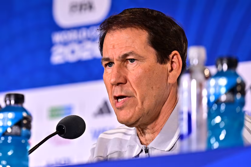 Belgium's head coach Rudi Garcia pictured during a press conference of Belgian national soccer team Red Devils, at the basecamp in Seattle, USA on Sunday 14 June 2026, ahead of their first game tomorrow against Egypt at the FIFA World Cup 2026. BELGA PHOTO DIRK WAEM