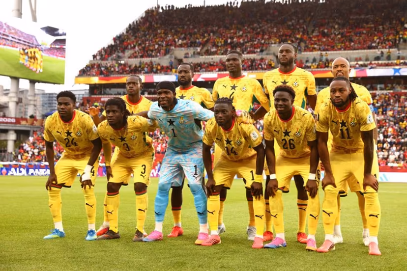 Ghana's players pose for a picture ahead of the 2026 World Cup Group L football match between Ghana and Panama at the Toronto Stadium in Toronto on June 17, 2026. Cole Burston / AFP