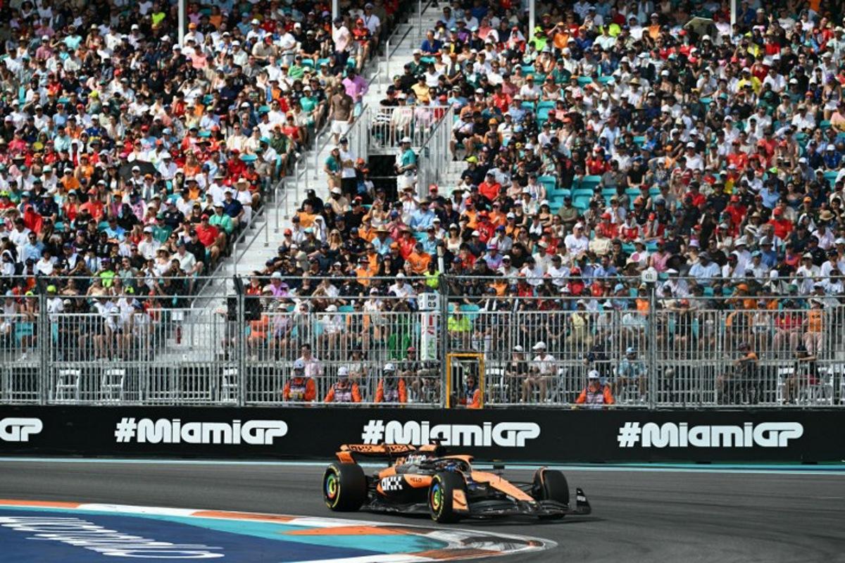 McLaren's Australian driver Oscar Piastri races during the 2024 Miami Formula One Grand Prix at Miami International Autodrome in Miami Gardens, Florida, on May 5, 2024. Jim WATSON / AFP