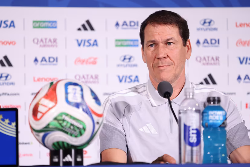 Belgium's head coach Rudi Garcia pictured during a press conference of Belgian national soccer team Red Devils in Los Angeles, USA, on Saturday 20 June 2026. The Red Devils prepare for their second game in the group stage of the 2026 FIFA World Cup. BELGA PHOTO BRUNO FAHY