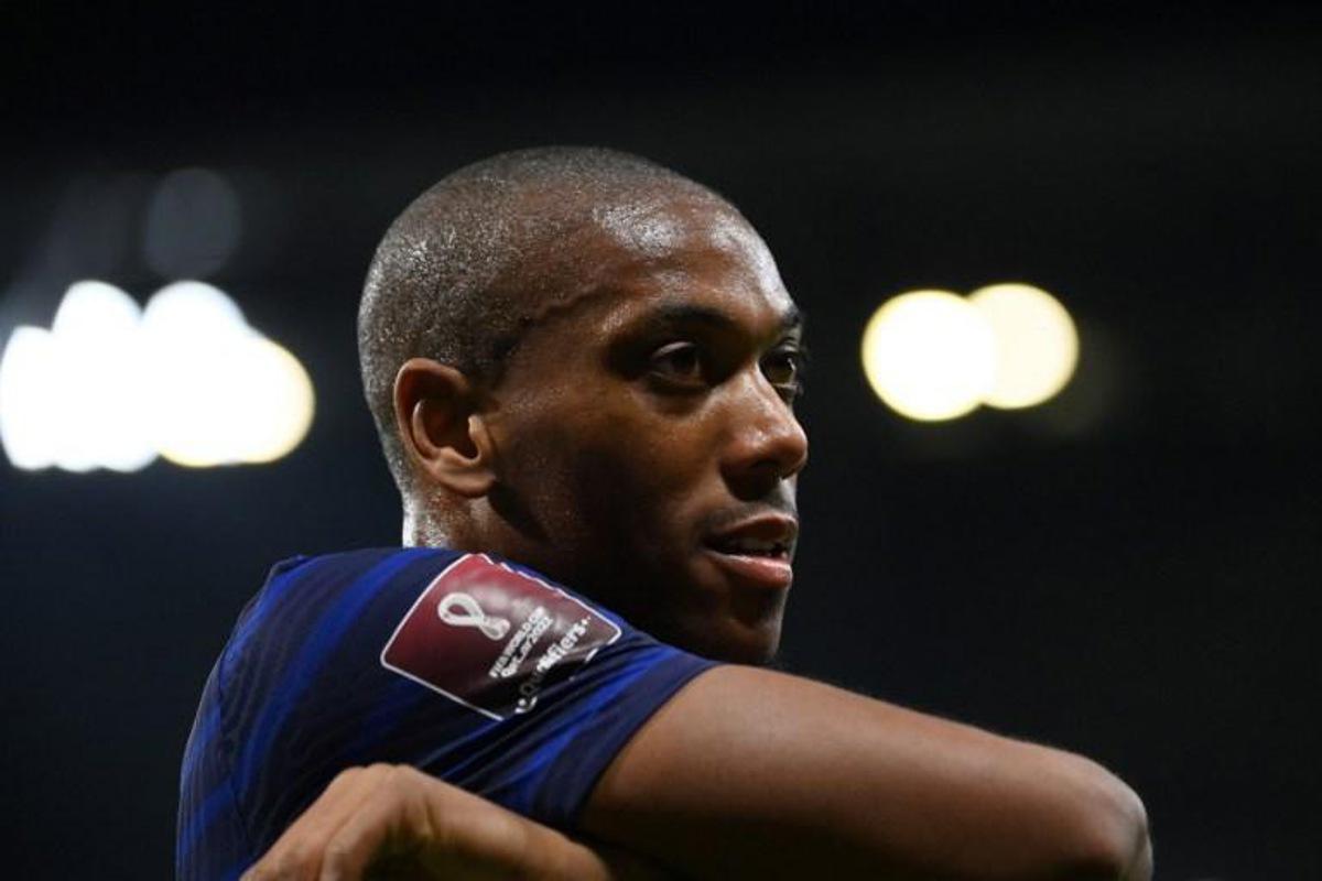 France's forward Anthony Martial looks on during the FIFA World Cup Qatar 2022 Group D qualification football match between France and Finland at the Groupama stadium in Decines-Charpieu near Lyon, central eastern France on September 7, 2021. FRANCK FIFE / AFP