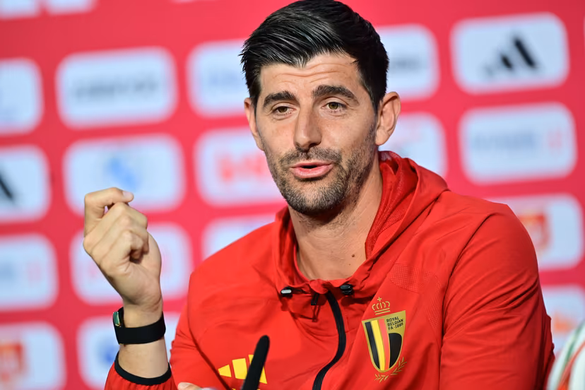 Belgium's goalkeeper Thibaut Courtois pictured at a press conference of Belgian national soccer team Red Devils in their base camp, home of the Seattle Sounders, Renton, Seattle, USA, on Thursday 11 June 2026. The Red Devils prepare for the 2026 FIFA World Cup. BELGA PHOTO DIRK WAEM