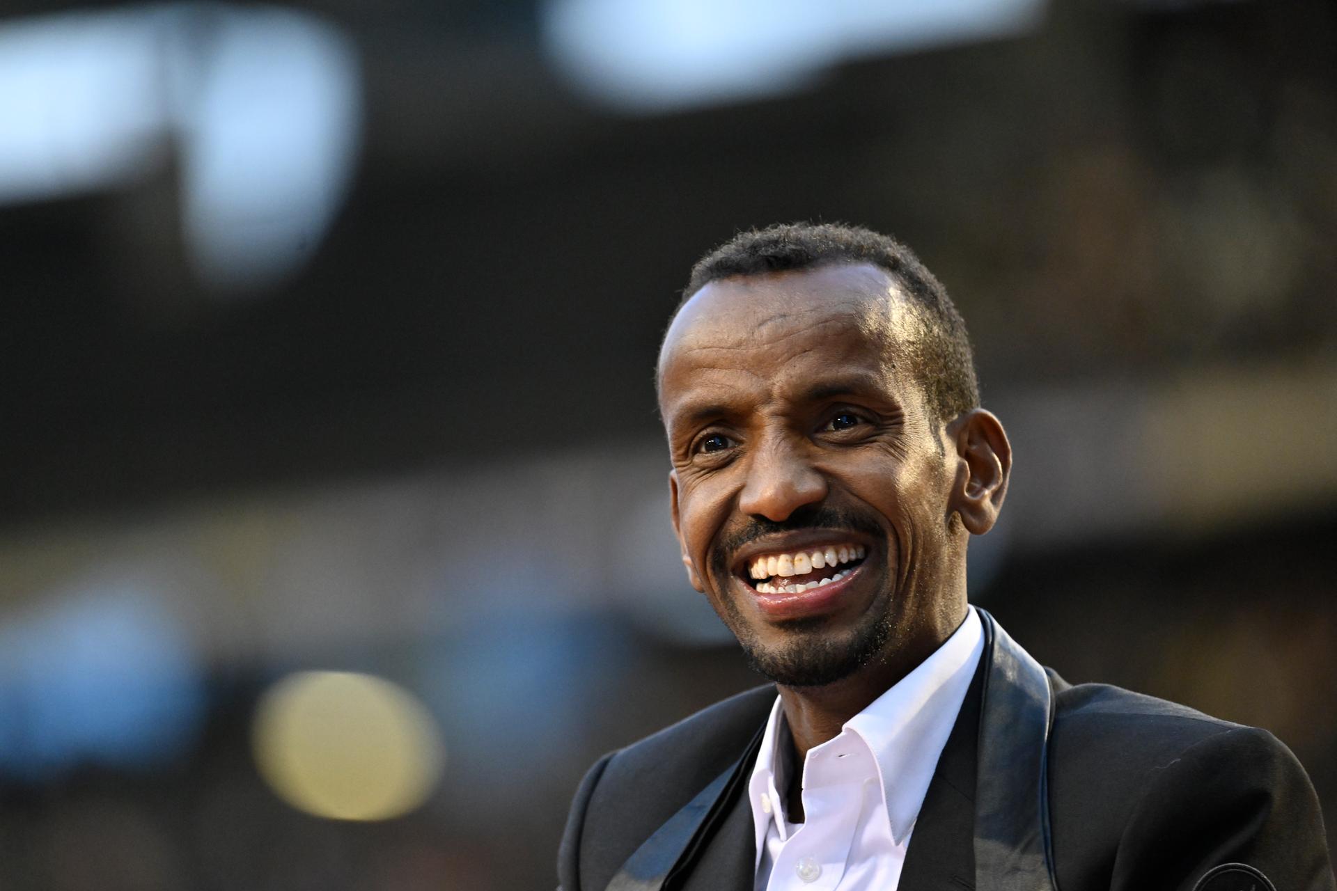 Belgian olympic silver medal winner, Bashir Adbi pictured at the 48th edition of the Memorial Van Damme athletics event in Brussels, Friday 13 September 2024. The 2024 Allianz Memorial Van Damme Diamond League meeting takes place on 13 and 14 September 2O24. BELGA PHOTO TOM GOYVAERTS