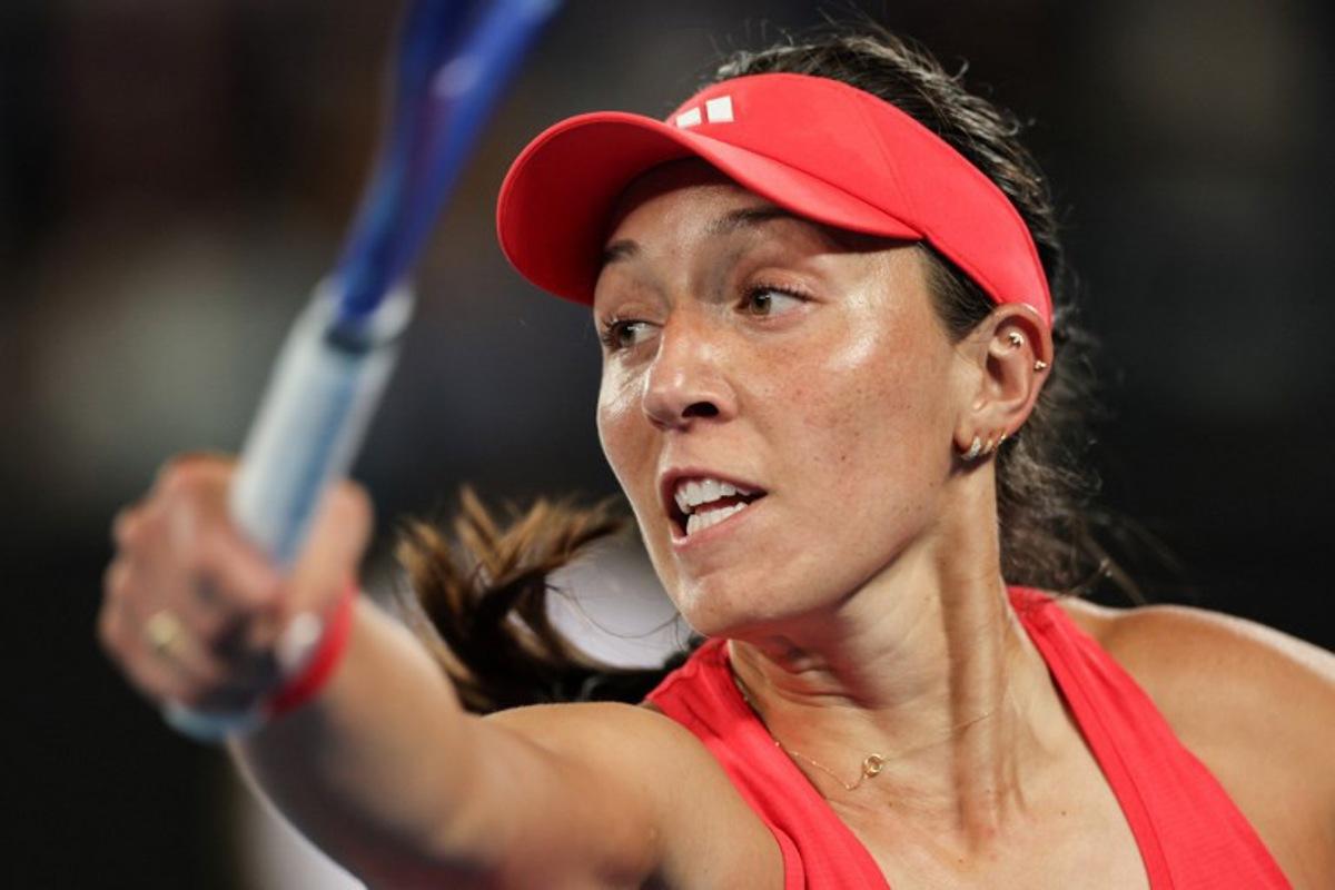 USA's Jessica Pegula hits a return against Serbia's Olga Danilovic during their women's singles match on day six of the Australian Open tennis tournament in Melbourne on January 17, 2025. Adrian DENNIS / AFP
