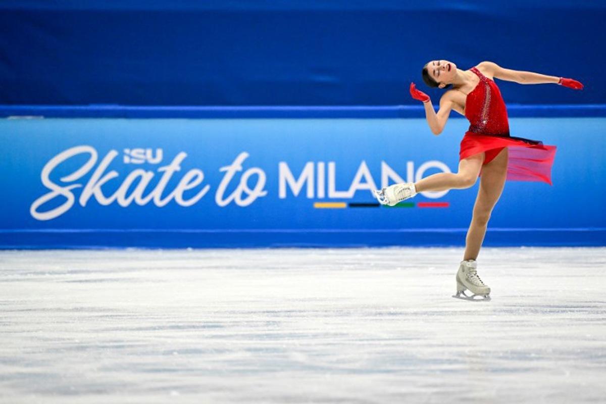 Independent athlete Adeliia Petrosian competes in women's free skating during the ISU Skate to Milano Figure Skating Qualifier 2025 in Beijing on September 20, 2025. ADEK BERRY / AFP