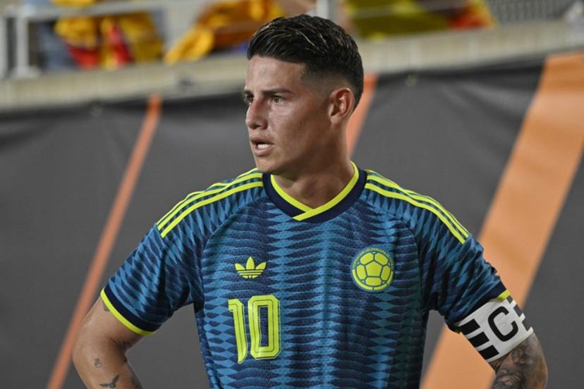 Colombia's midfielder #10 James Rodriguez looks on during a friendly football match between Colombia and Croatia at Camping World Stadium in Orlando, Florida, on March 26, 2026. Miguel J. Rodriguez CARRILLO / AFP