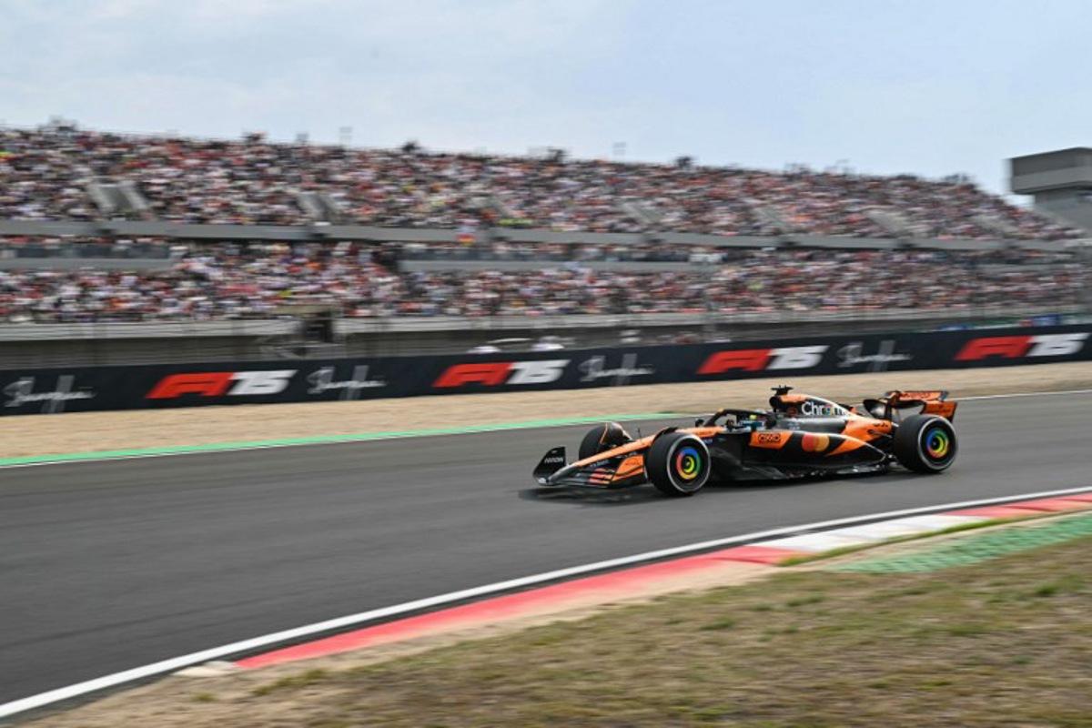 McLaren's Australian driver Oscar Piastri drives during the Formula One Chinese Grand Prix at the Shanghai International Circuit in Shanghai on March 23, 2025. HECTOR RETAMAL / AFP