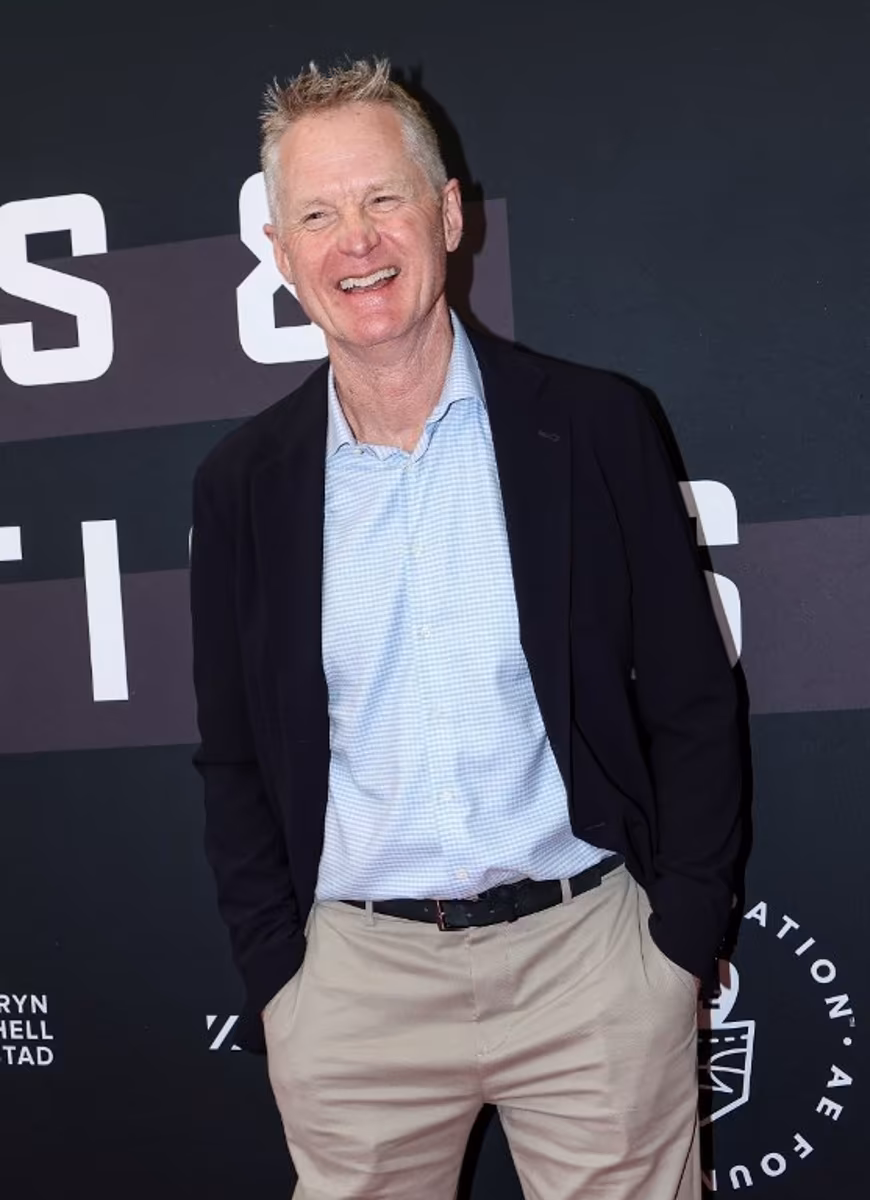 Golden State Warriors head coach Steve Kerr attends the nonprofit Bring Change to Mind's "Revels and Revelations Celebration" at the Fort Mason Center for Arts and Culture in San Francisco, California, on April 27, 2026. Christopher VICTORIO / AFP