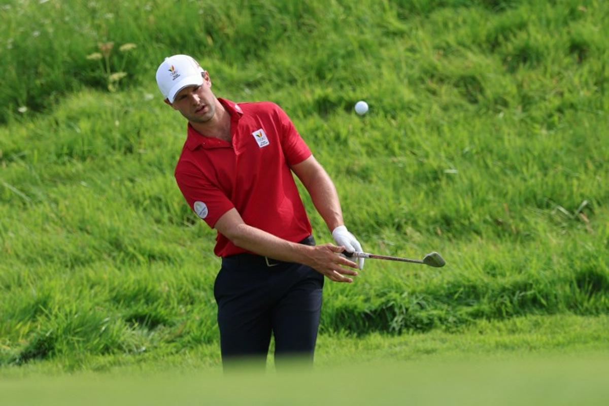 Belgium's Thomas Detry competes in round 4 of the men's golf individual stroke play of the Paris 2024 Olympic Games at Le Golf National in Guyancourt, south-west of Paris on August 4, 2024. Emmanuel DUNAND / AFP