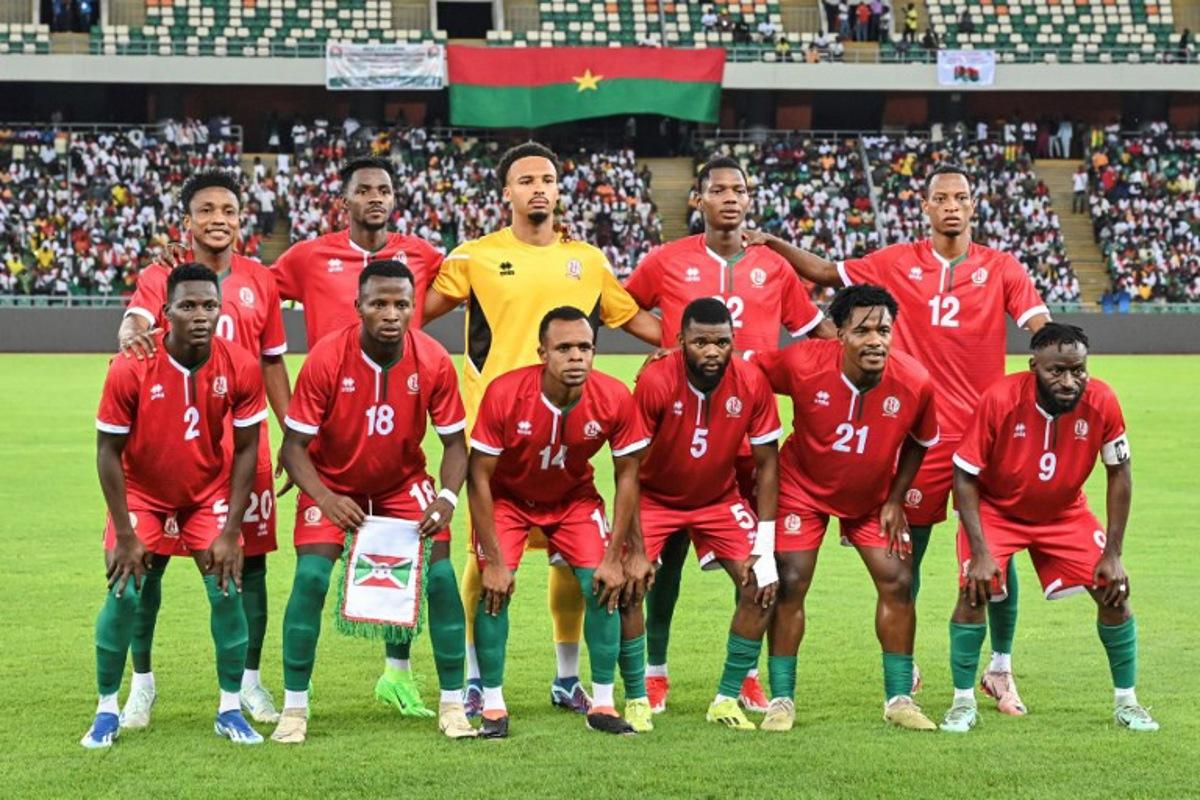 Burundi's players pose for a team photo ahead of the AF 2025 Africa Cup of Nations qualification football match between Burkina Faso and Burundi at the Alassane Ouattara stadium in Ebimpe in Anyama on October 10,2024. Issouf SANOGO / AFP