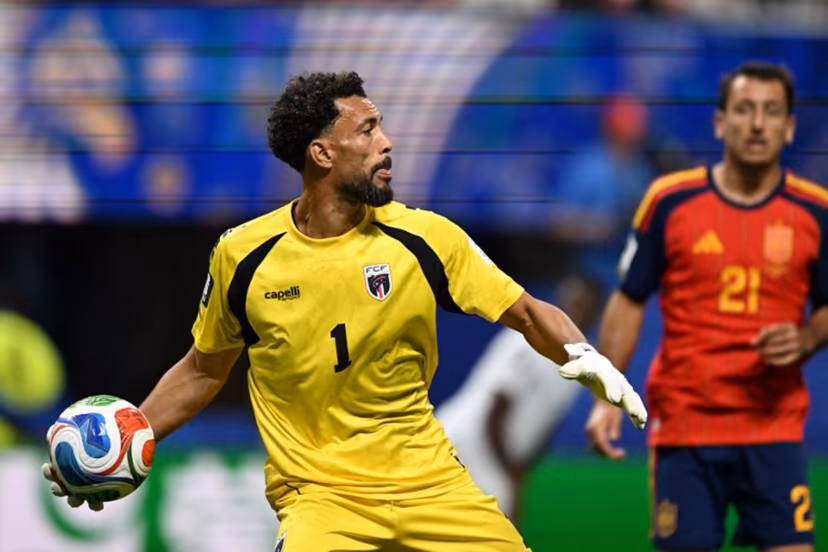 Cape Verde's goalkeeper #01 Vozinha throws the ball during the 2026 World Cup Group H football match between Spain and Cape Verde at the Atlanta Stadium in Atlanta on June 15, 2026. Roberto SCHMIDT / AFP