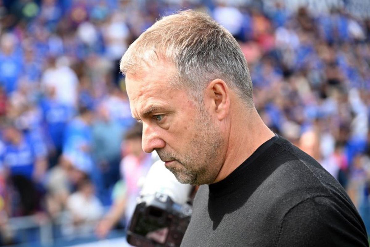 Barcelona's German coach Hans-Dieter Flick is pictured beforer the Spanish league football match between Getafe CF and FC Barcelona at the Coliseum stadium in Getafe on April 25 , 2026. Javier SORIANO / AFP